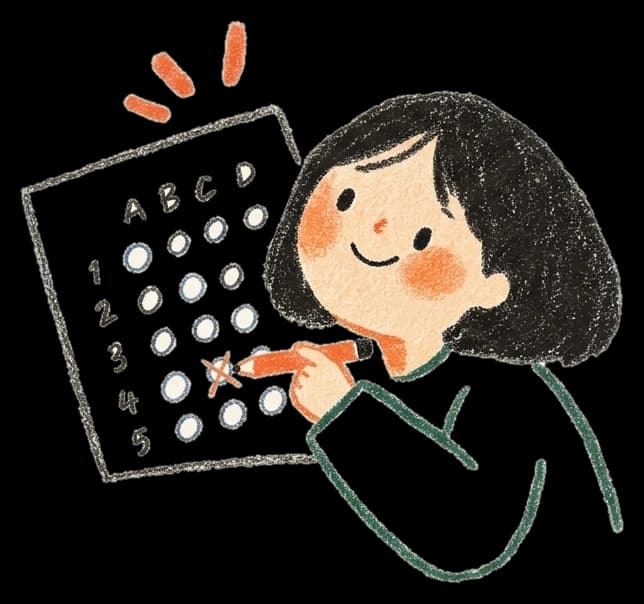 ภาพวาดสีไม้คุณครูตรวจข้อสอบ